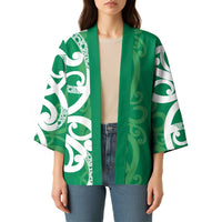 Pounamu Green Maori Kimono Koru Kowhaiwhai - Polynesian Pride