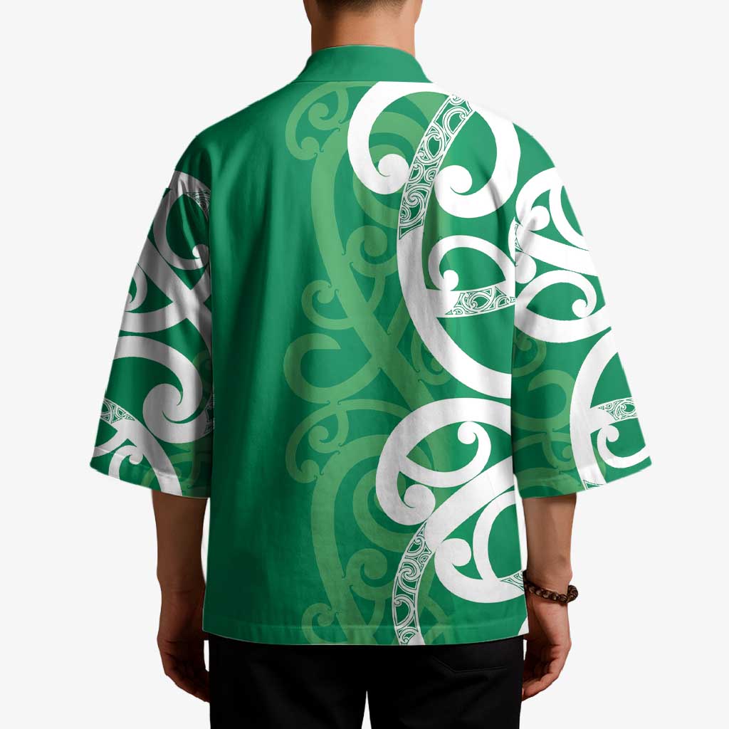 Pounamu Green Maori Kimono Koru Kowhaiwhai - Polynesian Pride