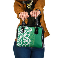 Pounamu Green Maori Shoulder Handbag Koru Kowhaiwhai - Polynesian Pride