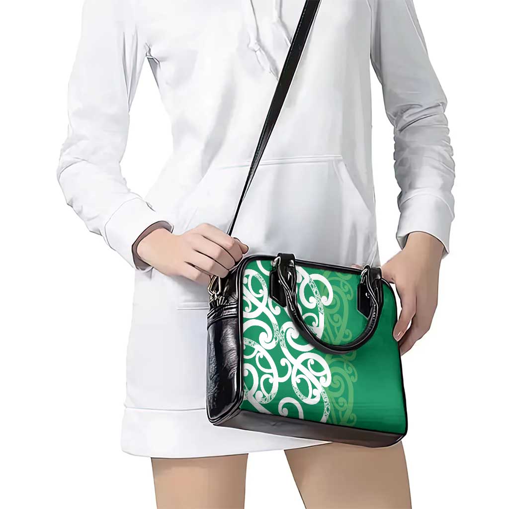 Pounamu Green Maori Shoulder Handbag Koru Kowhaiwhai - Polynesian Pride