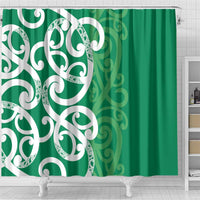 Pounamu Green Maori Shower Curtain Koru Kowhaiwhai - Polynesian Pride