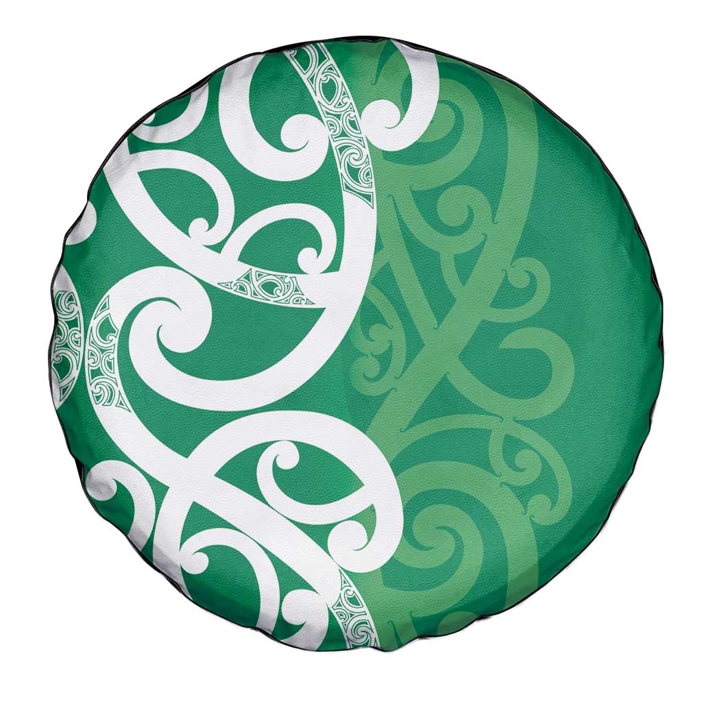 Pounamu Green Maori Spare Tire Cover Koru Kowhaiwhai - Polynesian Pride