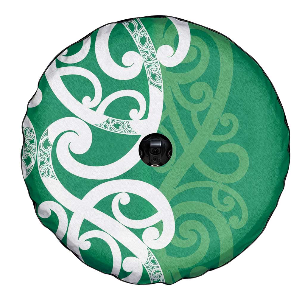 Pounamu Green Maori Spare Tire Cover Koru Kowhaiwhai - Polynesian Pride