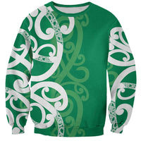 Pounamu Green Maori Sweatshirt Koru Kowhaiwhai - Polynesian Pride