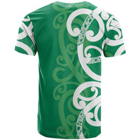 Pounamu Green Maori T Shirt Koru Kowhaiwhai - Polynesian Pride