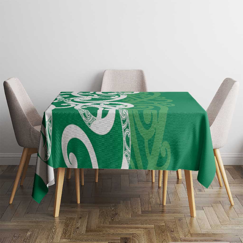 Pounamu Green Maori Tablecloth Koru Kowhaiwhai - Polynesian Pride