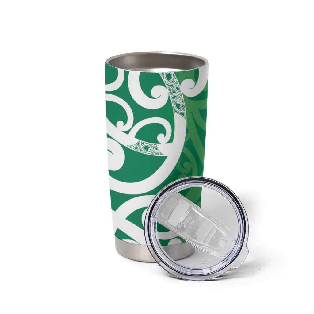 Pounamu Green Maori Tumbler Cup Koru Kowhaiwhai - Polynesian Pride