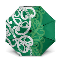 Pounamu Green Maori Umbrella Koru Kowhaiwhai - Polynesian Pride