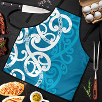Azure Blue Maori Apron Koru Kowhaiwhai - Polynesian Pride