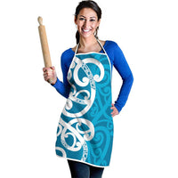 Azure Blue Maori Apron Koru Kowhaiwhai - Polynesian Pride