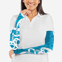 Azure Blue Maori Arm Sleeves Koru Kowhaiwhai - Polynesian Pride