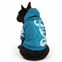 Azure Blue Maori Pet Hoodie Koru Kowhaiwhai LT7 - Polynesian Pride