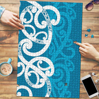 Azure Blue Maori Puzzle Koru Kowhaiwhai - Polynesian Pride