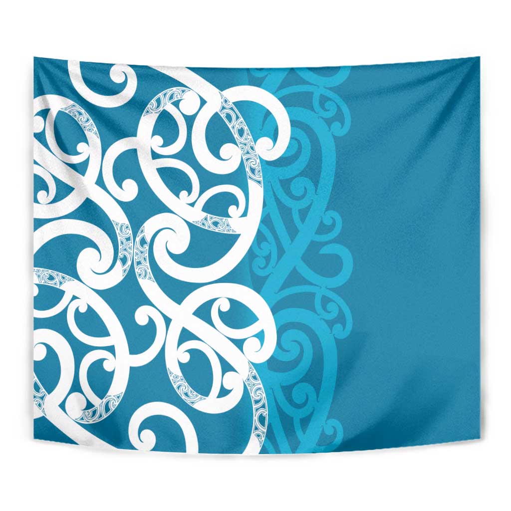 Azure Blue Maori Tapestry Koru Kowhaiwhai - Polynesian Pride