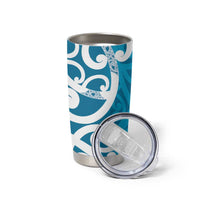 Azure Blue Maori Tumbler Cup Koru Kowhaiwhai - Polynesian Pride