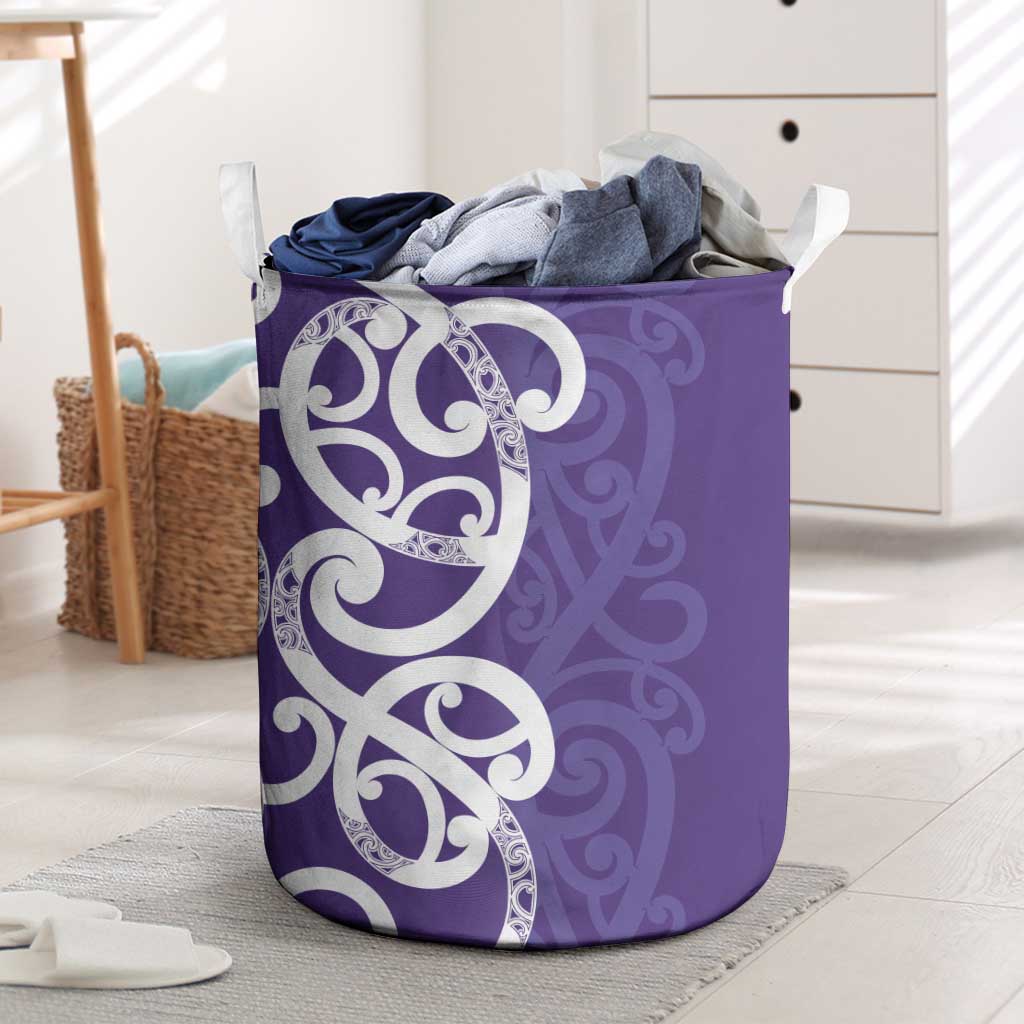 Violet Green Maori Laundry Basket Koru Kowhaiwhai - Polynesian Pride