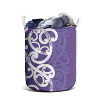 Violet Green Maori Laundry Basket Koru Kowhaiwhai - Polynesian Pride