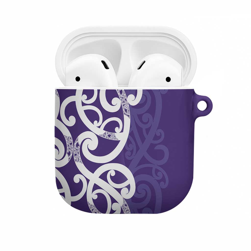 Violet Green Maori AirPods Case Koru Kowhaiwhai - Polynesian Pride