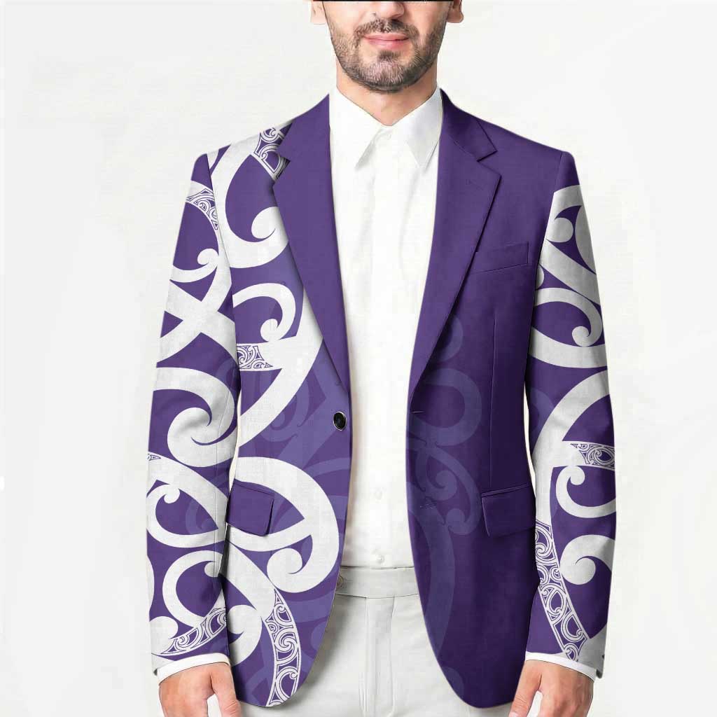 Violet Green Maori Blazer Koru Kowhaiwhai - Polynesian Pride