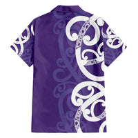 Violet Green Maori Family Matching Puletasi and Hawaiian Shirt Koru Kowhaiwhai LT7 - Polynesian Pride