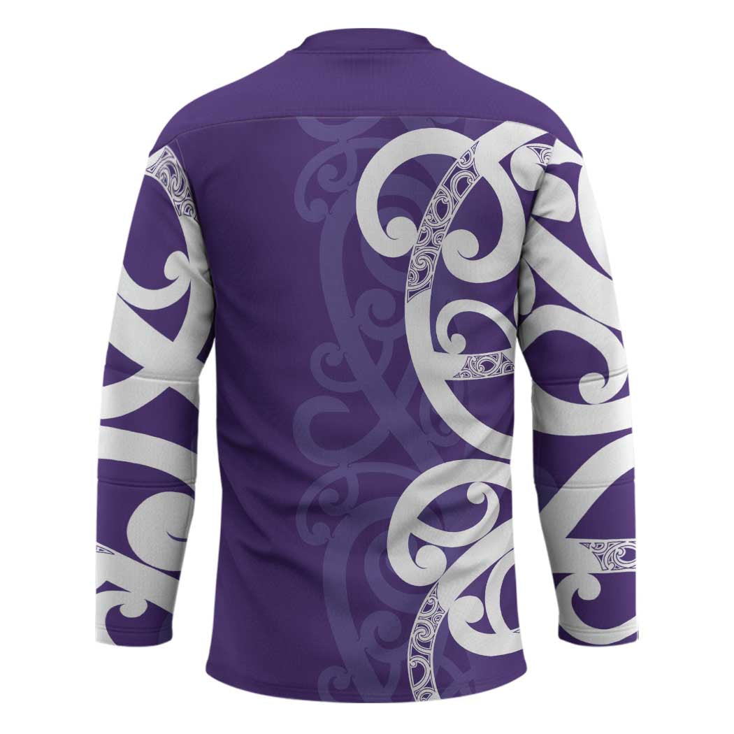 Violet Green Maori Hockey Jersey Koru Kowhaiwhai - Polynesian Pride