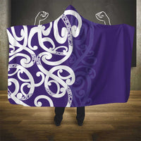 Violet Green Maori Hooded Blanket Koru Kowhaiwhai - Polynesian Pride