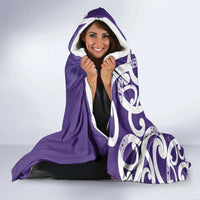 Violet Green Maori Hooded Blanket Koru Kowhaiwhai - Polynesian Pride
