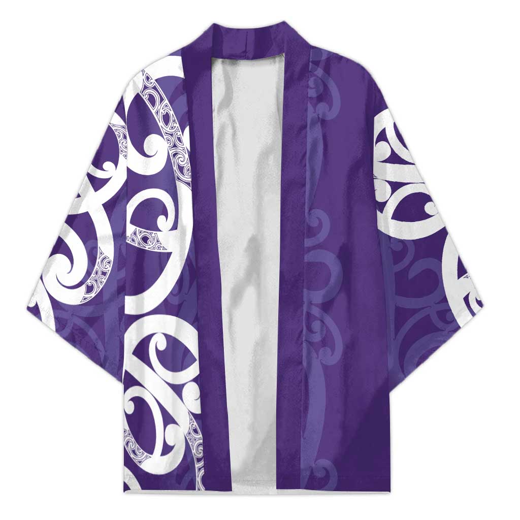 Violet Green Maori Kimono Koru Kowhaiwhai - Polynesian Pride