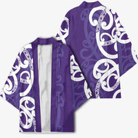 Violet Green Maori Kimono Koru Kowhaiwhai - Polynesian Pride