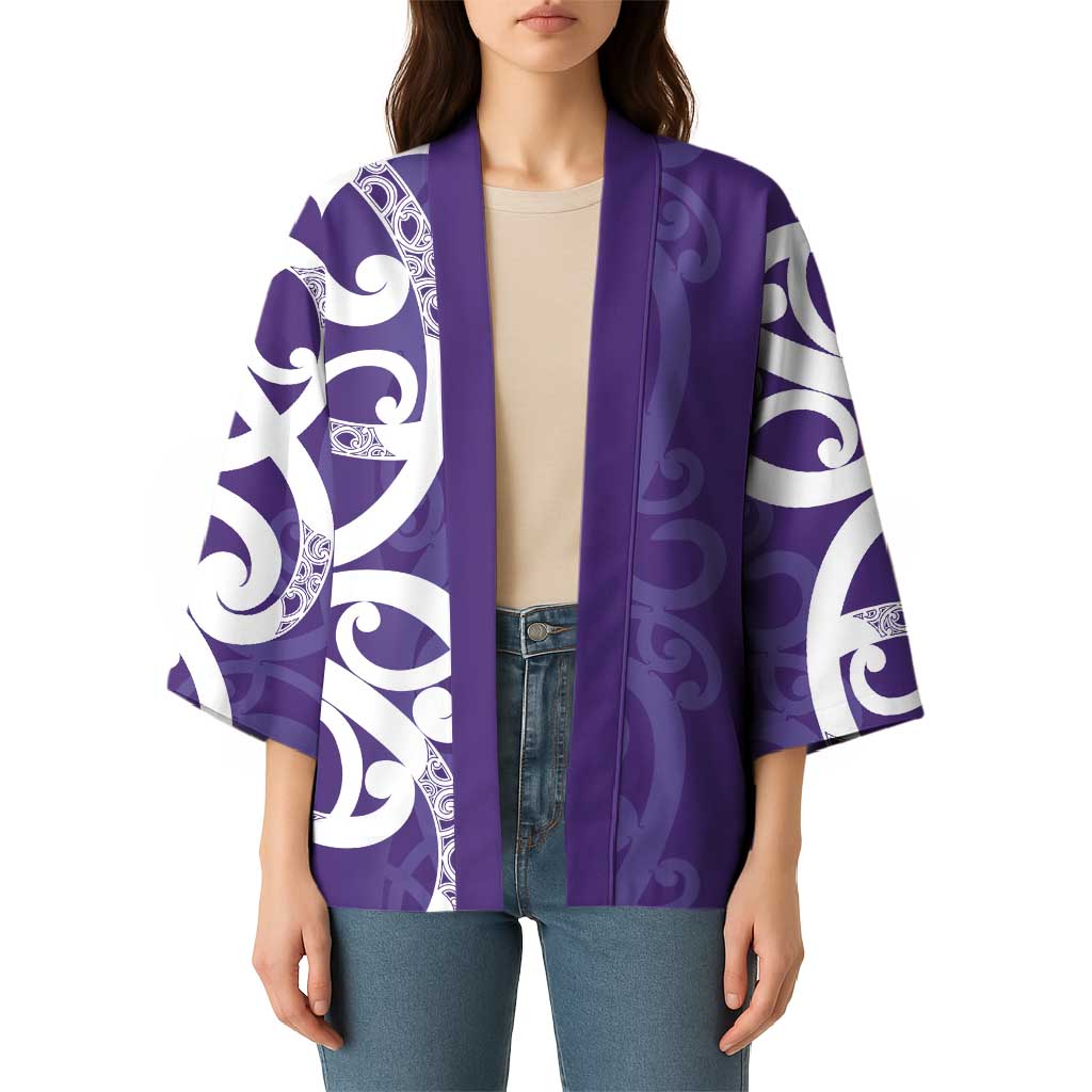 Violet Green Maori Kimono Koru Kowhaiwhai - Polynesian Pride