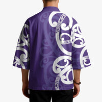 Violet Green Maori Kimono Koru Kowhaiwhai - Polynesian Pride