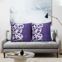 Violet Green Maori Pillow Cover Koru Kowhaiwhai - Polynesian Pride