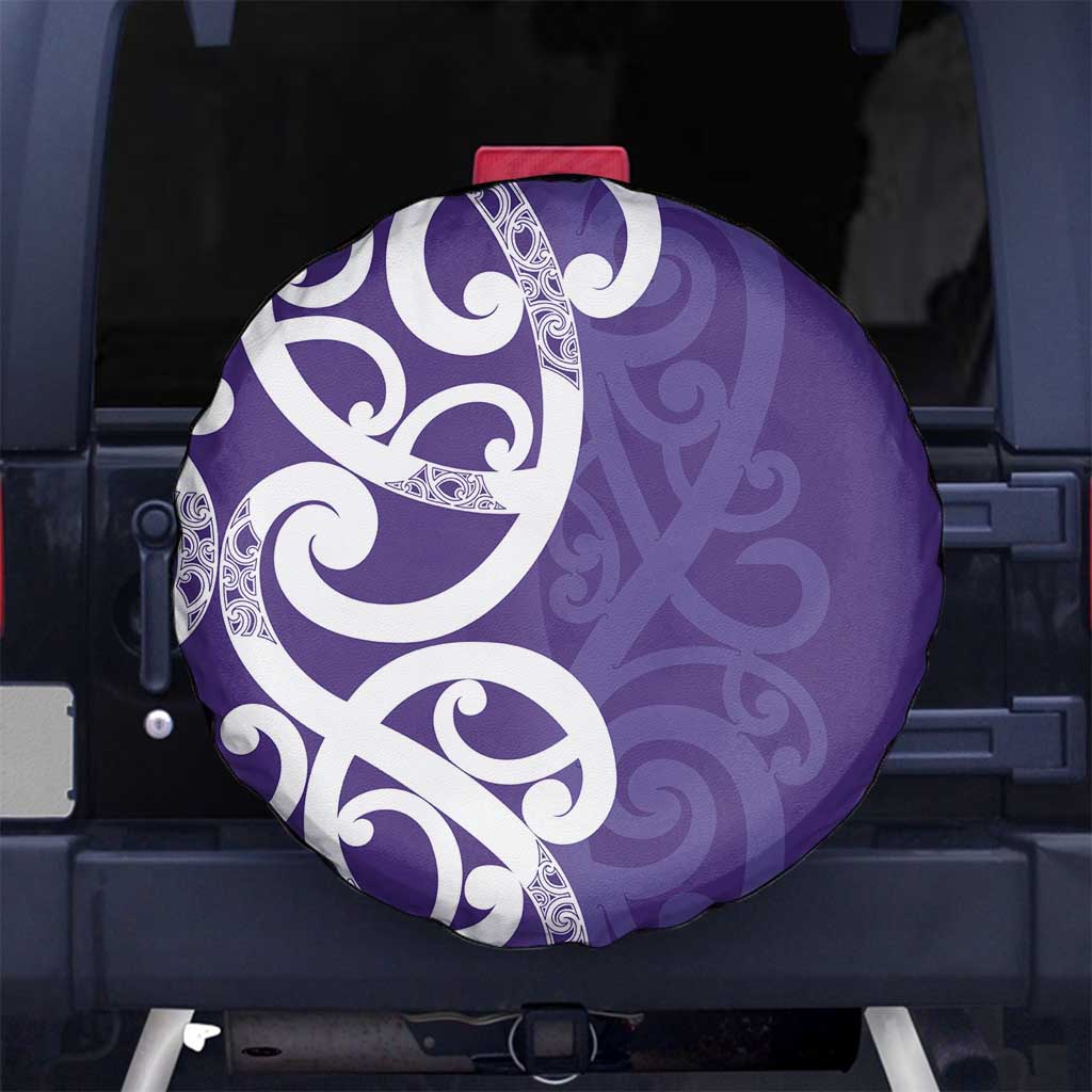 Violet Green Maori Spare Tire Cover Koru Kowhaiwhai - Polynesian Pride