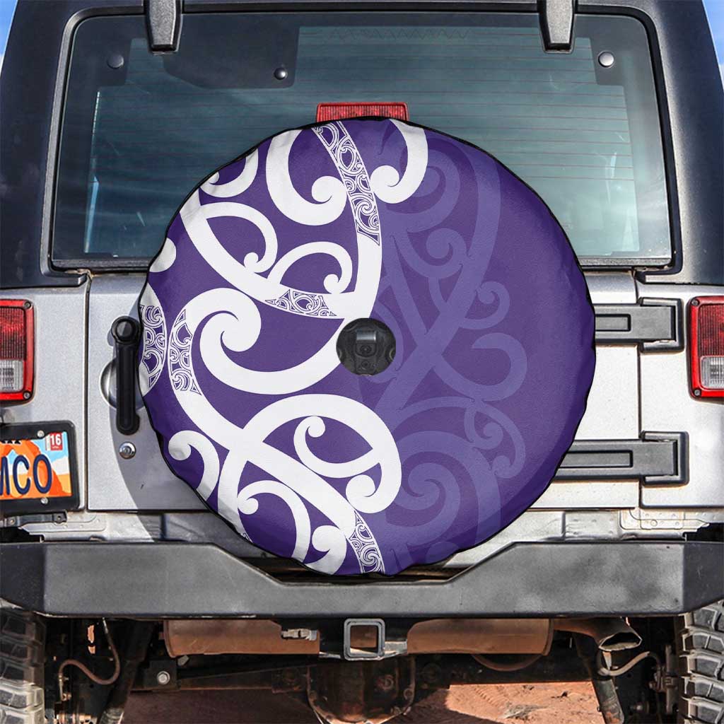 Violet Green Maori Spare Tire Cover Koru Kowhaiwhai - Polynesian Pride