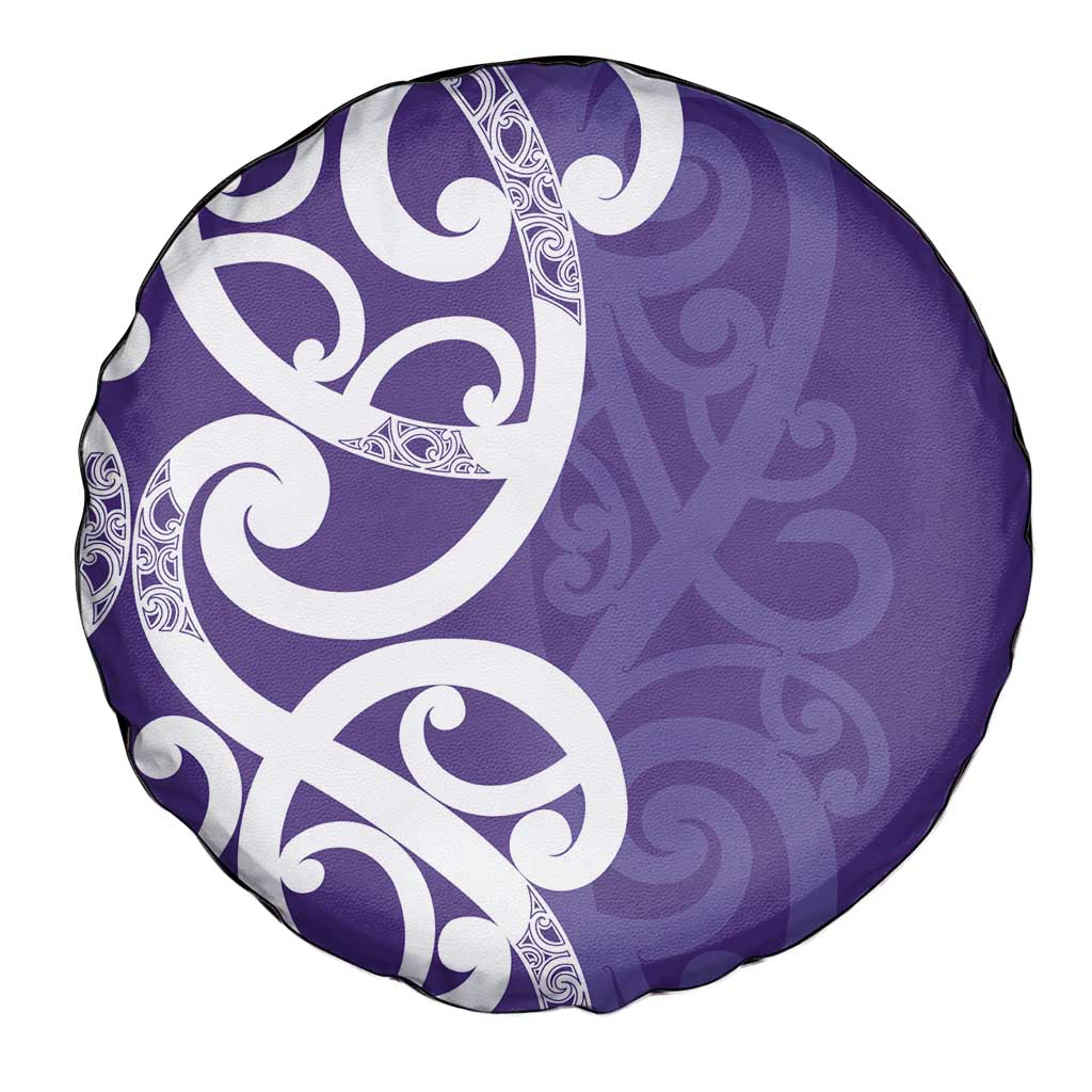 Violet Green Maori Spare Tire Cover Koru Kowhaiwhai - Polynesian Pride