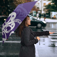 Violet Green Maori Umbrella Koru Kowhaiwhai - Polynesian Pride