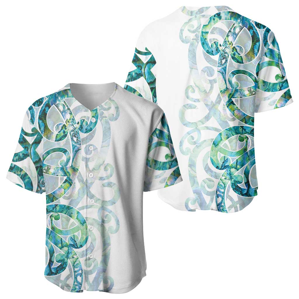 Paua Shell Maori Baseball Jersey Koru Kowhaiwhai - Polynesian Pride
