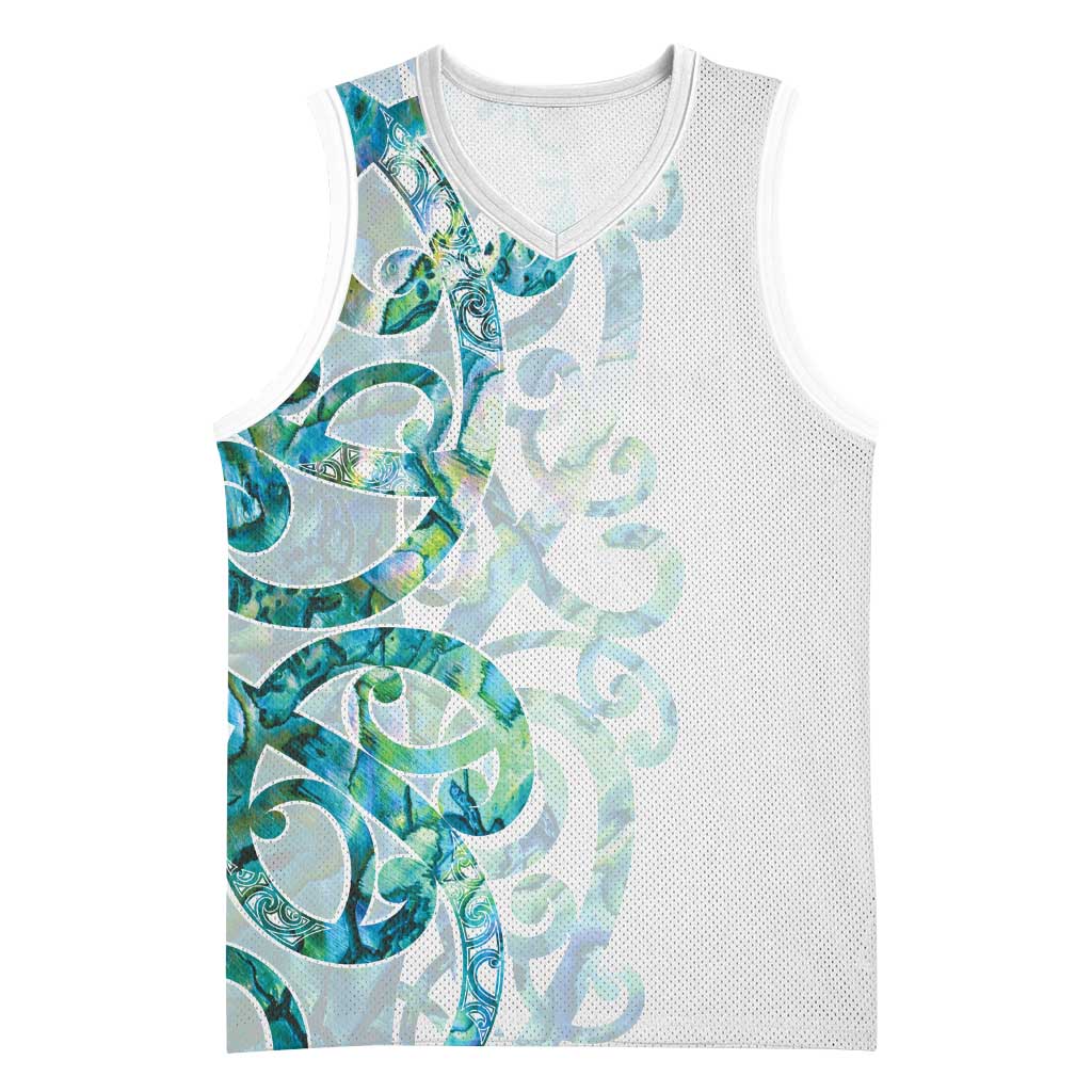 Paua Shell Maori Basketball Jersey Koru Kowhaiwhai - Polynesian Pride