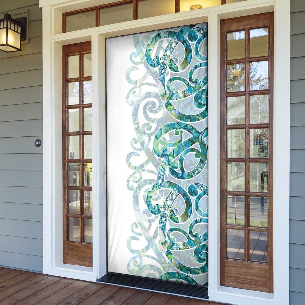 Paua Shell Maori Door Cover Koru Kowhaiwhai - Polynesian Pride