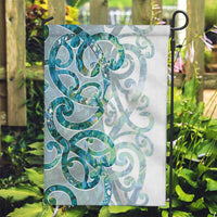 Paua Shell Maori Garden Flag Koru Kowhaiwhai - Polynesian Pride