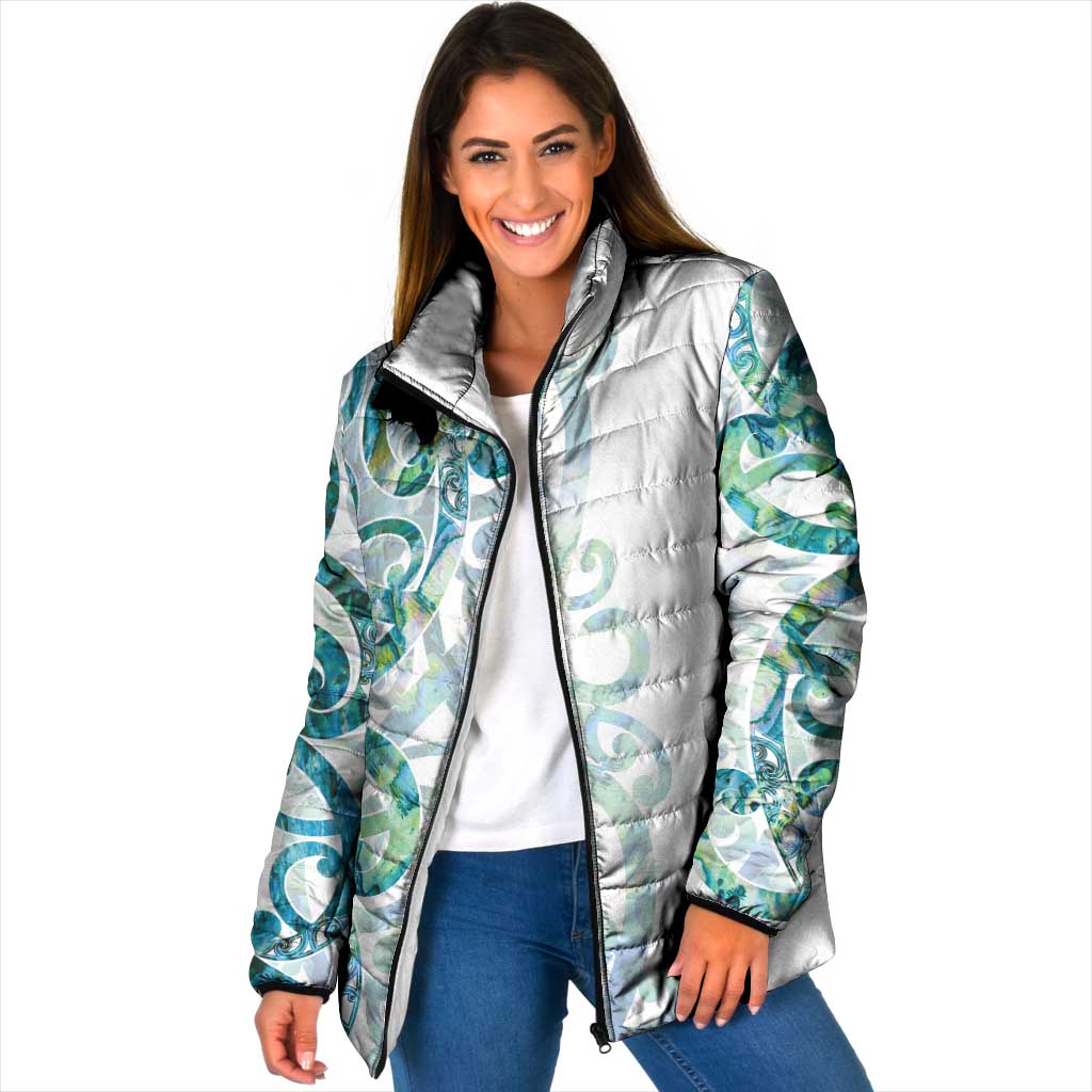 Paua Shell Maori Padded Jacket Koru Kowhaiwhai - Polynesian Pride