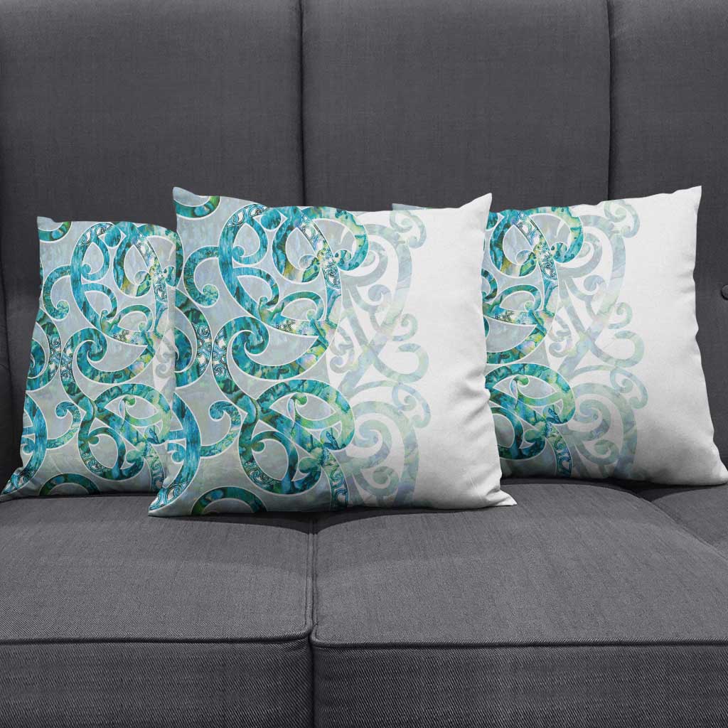 Paua Shell Maori Pillow Cover Koru Kowhaiwhai - Polynesian Pride