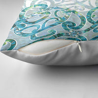 Paua Shell Maori Pillow Cover Koru Kowhaiwhai - Polynesian Pride