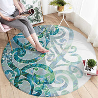Paua Shell Maori Round Carpet Koru Kowhaiwhai - Polynesian Pride