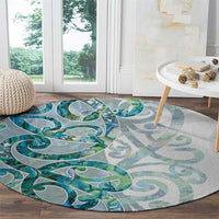Paua Shell Maori Round Carpet Koru Kowhaiwhai - Polynesian Pride