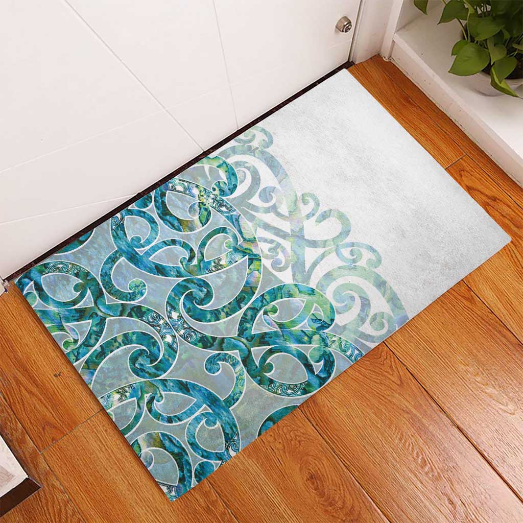Paua Shell Maori Rubber Doormat Koru Kowhaiwhai - Polynesian Pride
