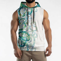 Paua Shell Maori Sleeveless Hoodie Koru Kowhaiwhai - Polynesian Pride