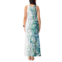 Paua Shell Maori Tank Maxi Dress Koru Kowhaiwhai - Polynesian Pride