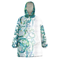 Paua Shell Maori Wearable Blanket Hoodie Koru Kowhaiwhai - Polynesian Pride