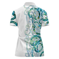 Paua Shell Maori Women Polo Shirt Koru Kowhaiwhai - Polynesian Pride